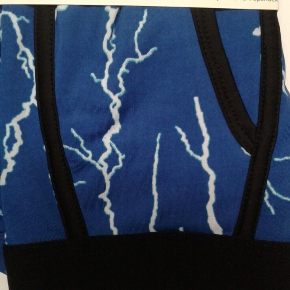 Mens Size Medium 32 34 Boxer Briefs Lightning Print Stretch Blue Black White NEW